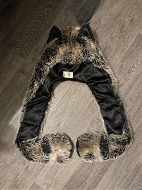 SpiritHoods Faux Fur Wolf Hood Scarf